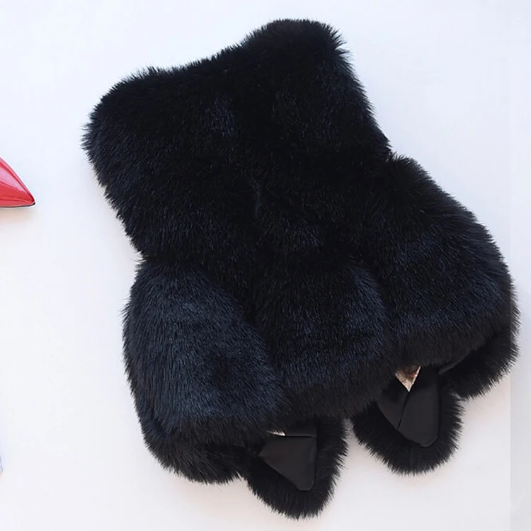 Женский меховой жилет 2019 Новая женская зимняя куртка короткая однотонная тонкая