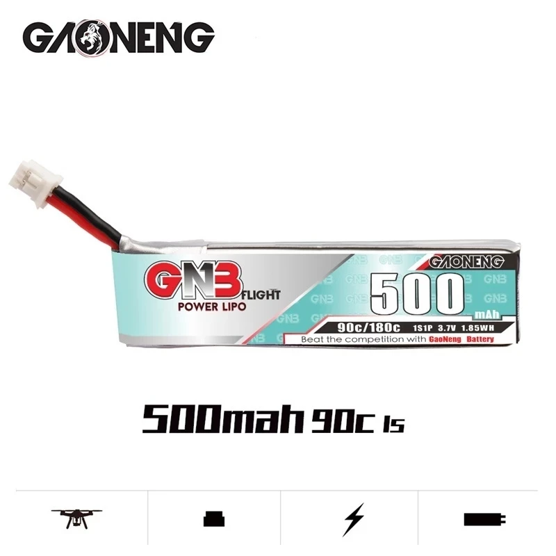 5 шт. Gaoneng GNB 1S 500 мАч 3 7 в 90C/180C 1S1P Втч Lipo аккумулятор с разъемом PH2.0 для Tinyhawk Kingkong LDARC
