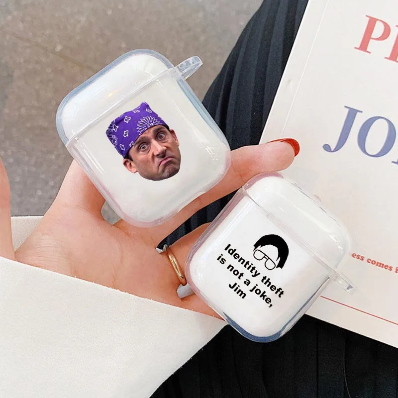 Забавный Мягкий силиконовый чехол Майкла Скотта в офисе для Apple airpods 1 2 Аксессуары