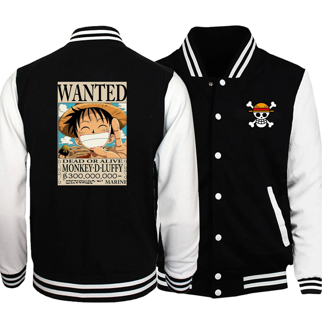 

Fashion Jackets Man Winter 2019 Hot Sale Hoody Baseball Clothing Bomber Hip Hop Funny Cartoon One Piece Cool Luffy Anime Coat
