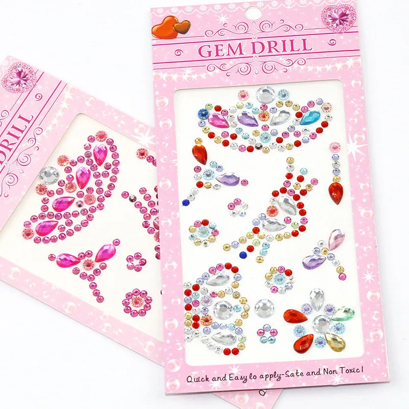 Ювелирные изделия аксессуары кристалл жемчуг наклейка Стрекоза Цветок Корона