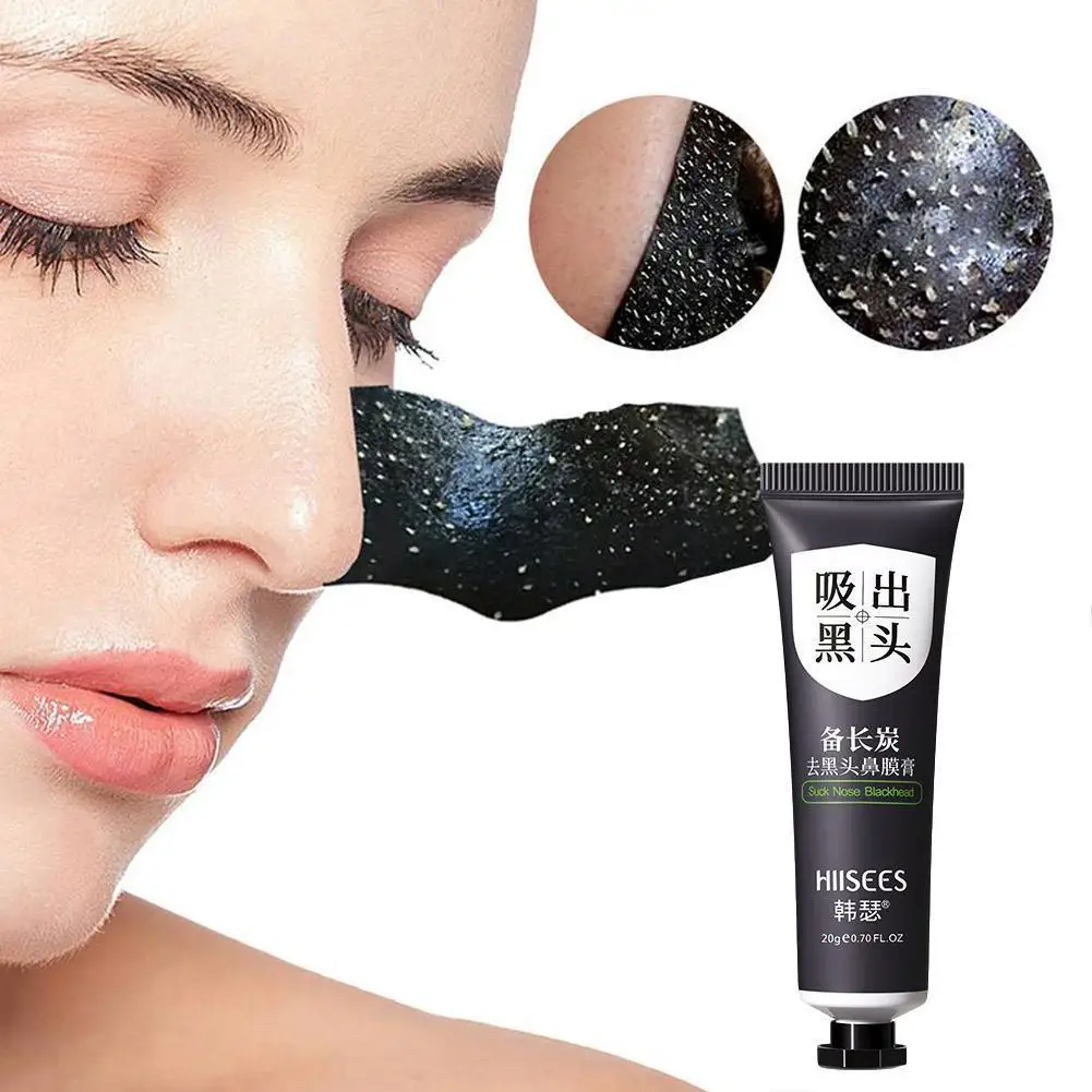 

Fa-cial Blackhead Remover Ma-sk Cream Skin Care Shrink Cleansing 20g Nose Peel Pores Purifying M-ask Type Removal Acne Blac A9N1