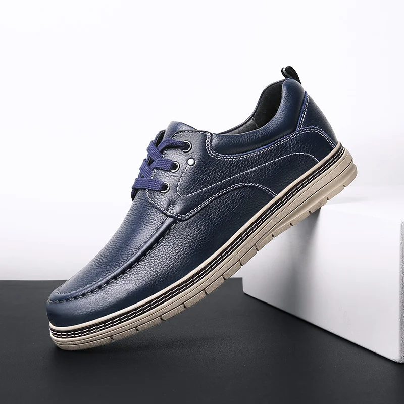 Лидер продаж мужские туфли из натуральной кожи на плоской подошве туфли-оксфорды