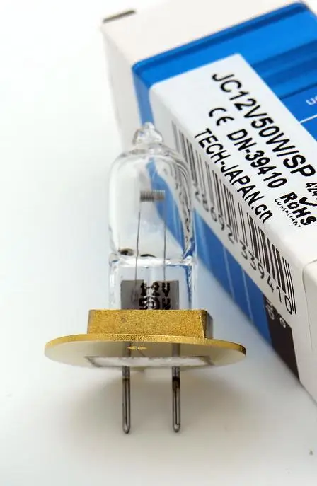 

10pcs/For Topcon ACP-8 12V 50W projector bulb,42412-20400 LS,7027 12V50W halogen lamp assembly,2 pins round brass disk