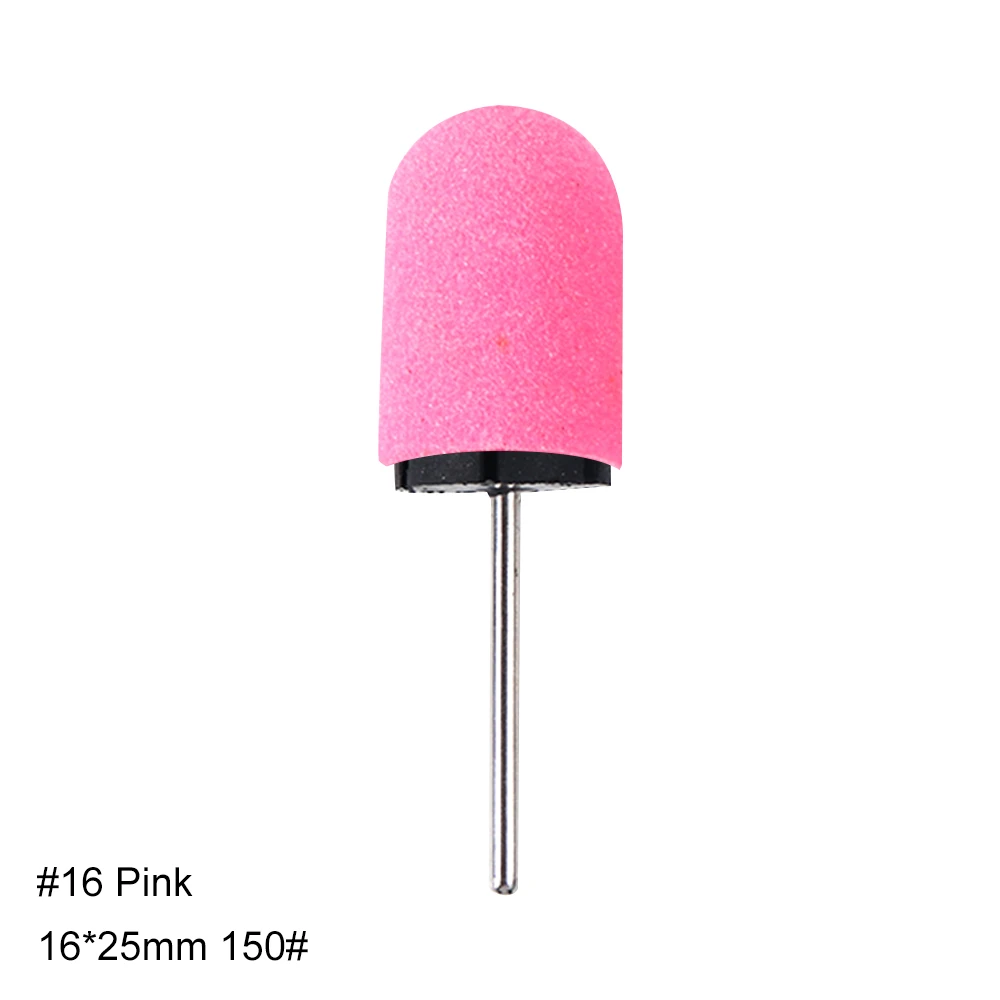 No.16 pink 1 шт. шлифовальные круги для ногтей Кепки 150 Grip Rubber станок фрезерный резак для удаление маникюра гель аксессуары для педикюра инструмент LA725-1 - Цвет: No.16 pink