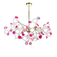 tree of hope art deco glass agate colorized lustre designer led chandelier lighting lamparas de techo for foyer bedroom