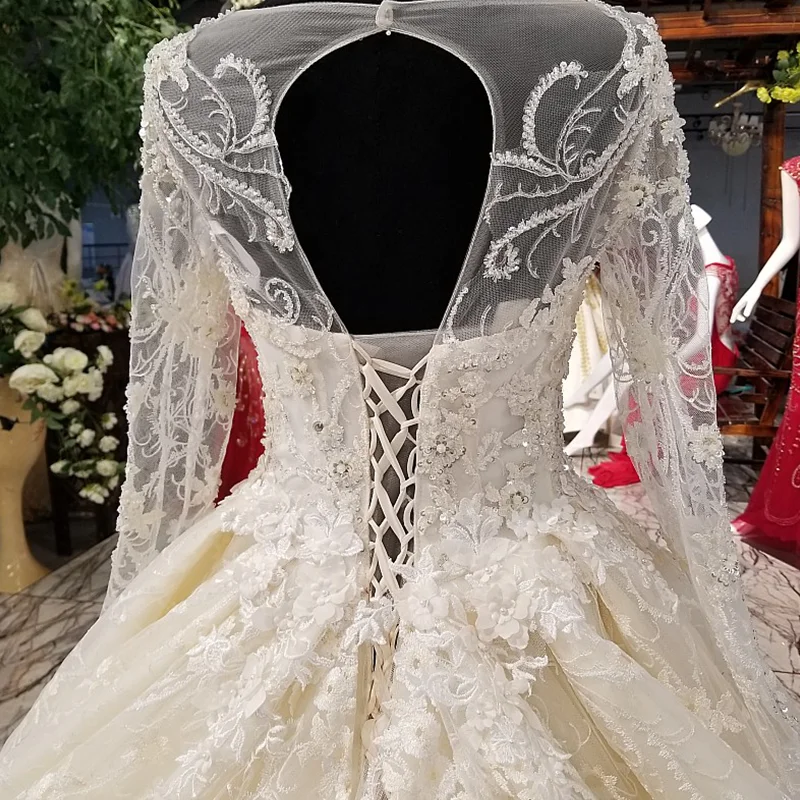 LS68880 свадебное платье с рукавами2018 новый дизайн 3D цветы оригинальные 100% реальные