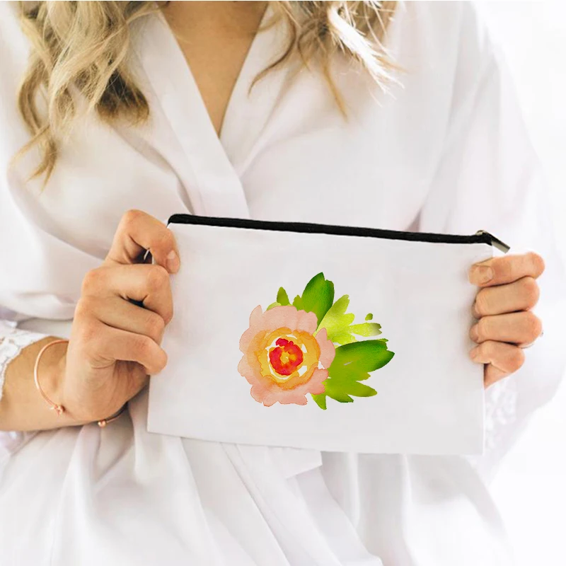 

Kawaii Makeup Bag New Teacher Life Fashion Flowers Cosmetic for Pouch Mini Women's Travel Traveling Set Personal Woman Storage