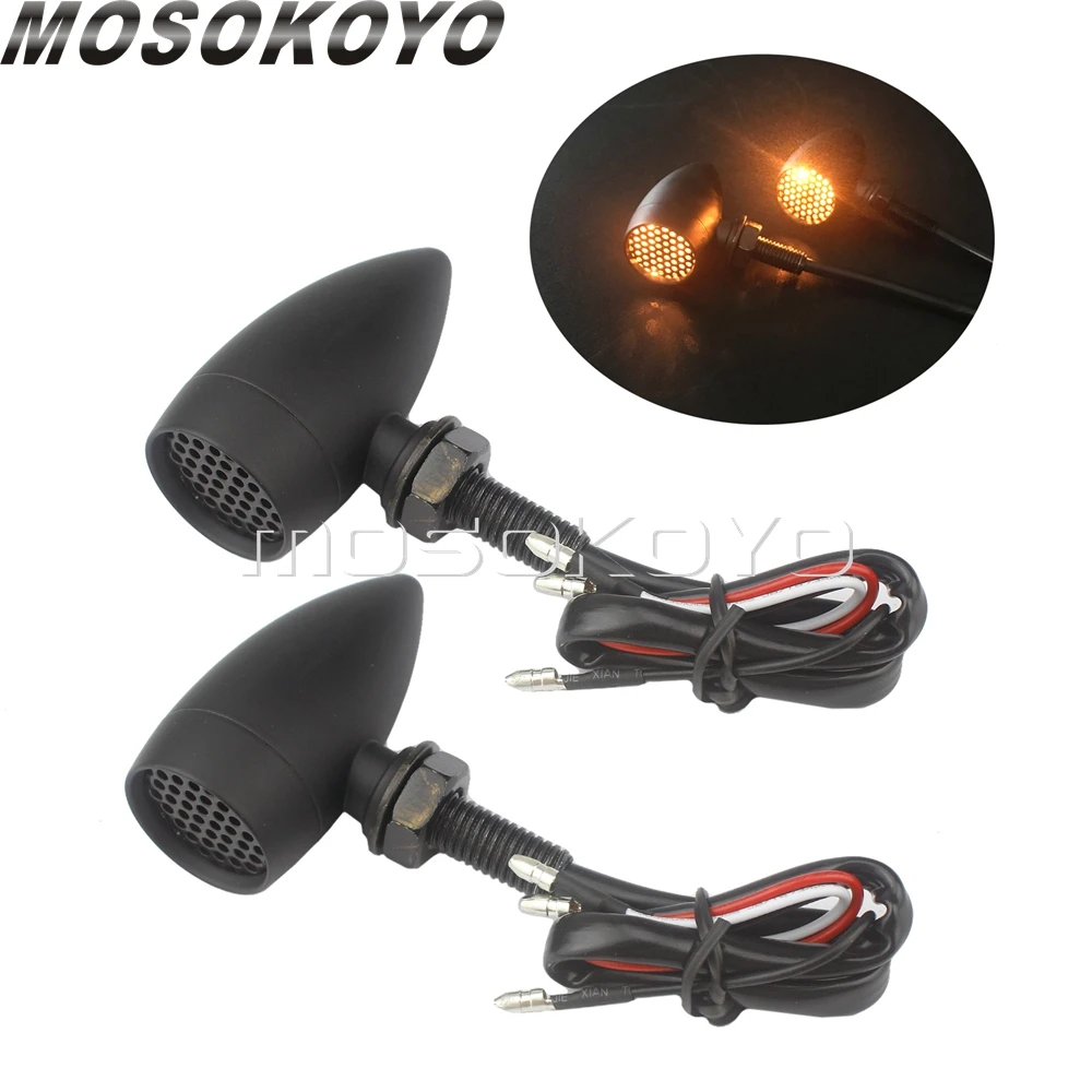 1 пара винтажных мотоциклетных сигналов поворота указатели для Harley Bobber Yamaha BMW Custom