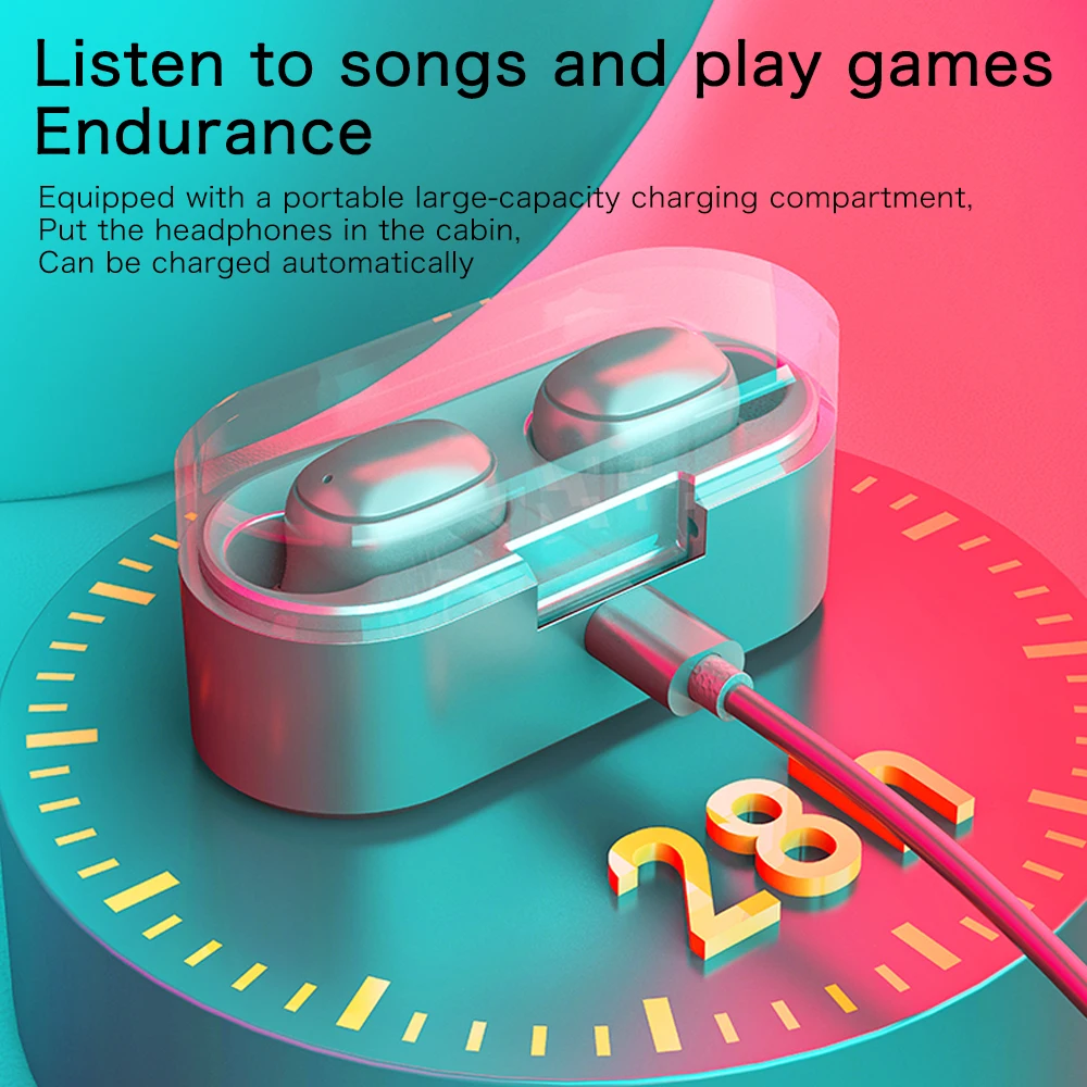 

A6 TWS Wireless Headphone Bluetooth Earphone Sport Stereo Waterproof Earbuds Noise Canceling Headset With Mic For All Smart Phon