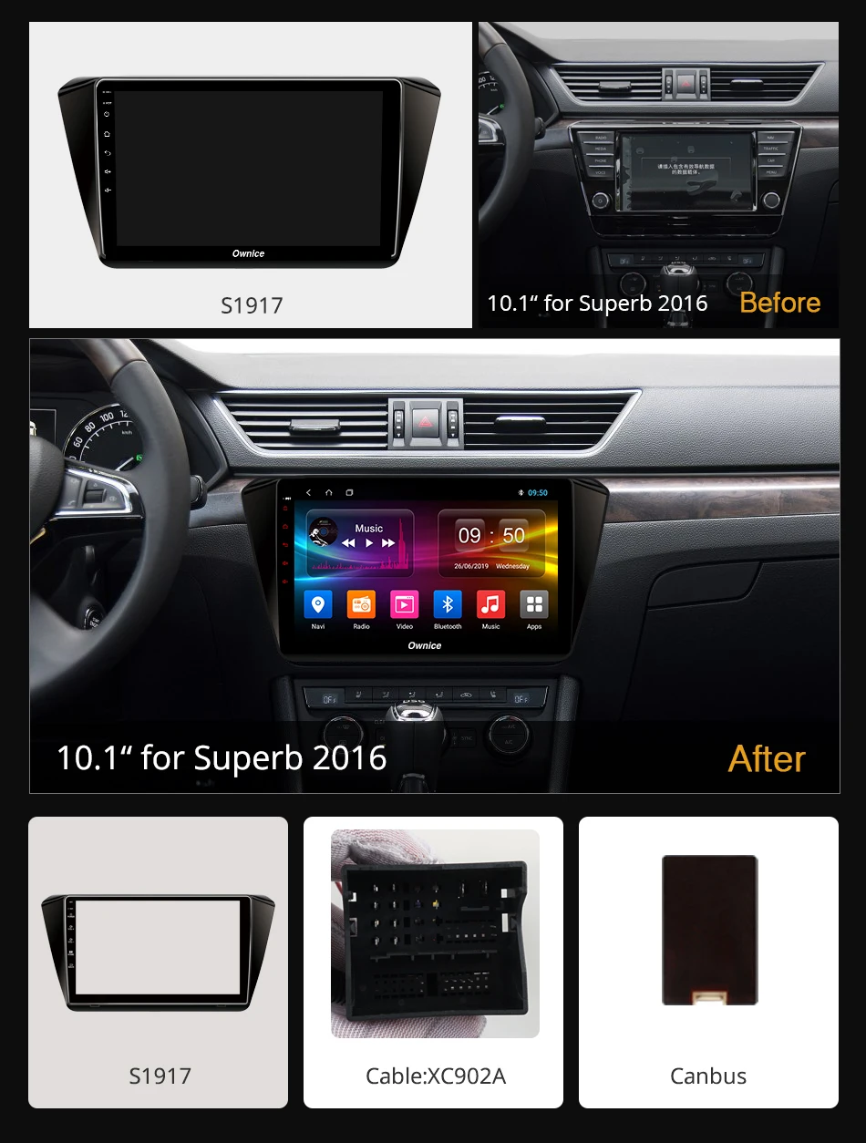 Ownice k3 k5 k6 Восьмиядерный dvd плеер для автомобиля 4G + 64G Android 9 0 10 1 &quotGPS Радио Navi Skoda Superb
