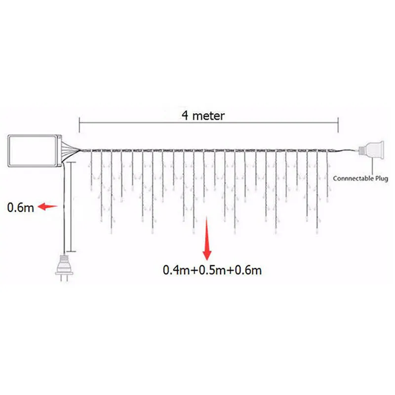 5 м водонепроницаемый наружный Рождественский светильник Droop 0 4-0 6 светодиодный