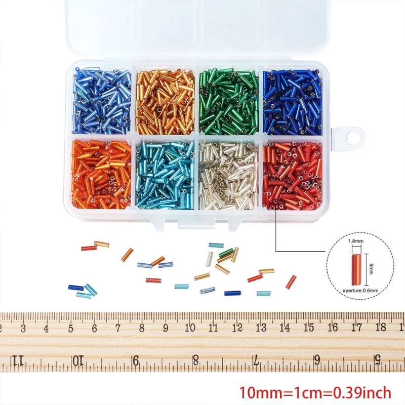

Bohemian Style Colorful Beads Cylindrical Glass Jewelry DIY Tools Girl's Gift