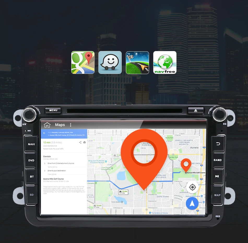 Eunavi 8 ''2 din Android 9 Автомобильный dvd Радио для VW Volkswagen Polo Jetta passat b6 b7 cc fabia skoda Touran golf 6 Tiguan gps Navi