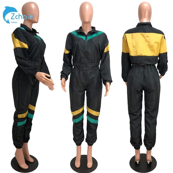 

2021 women clothes Fashionable Plus Size Leisure Spliced Sporty Zipper Women's Tracksuit Track Suit