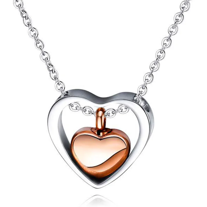 

Stainless Steel Men Women Necklaces Pendants Heart-shaped Pet ashes Punk for Girlfriend Wife Jewelry Creativity Gift Wholesale