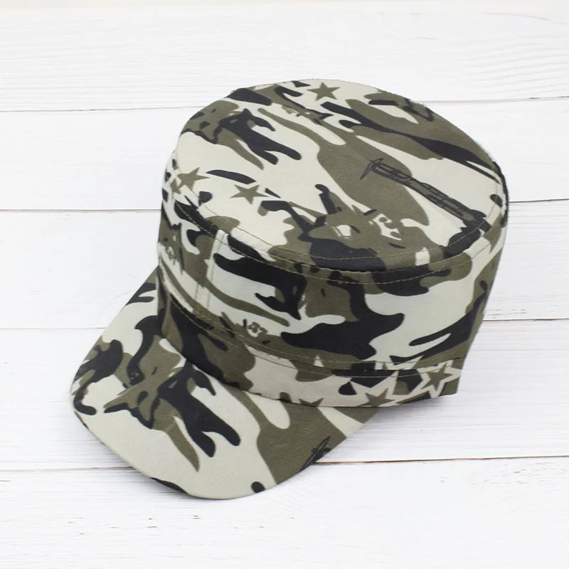 

Fashion Camouflage Military Hats Classic Five-Pointed Star Tactical Cap Men Women Flat Bonnet Gorras Snapback Visor Casquette