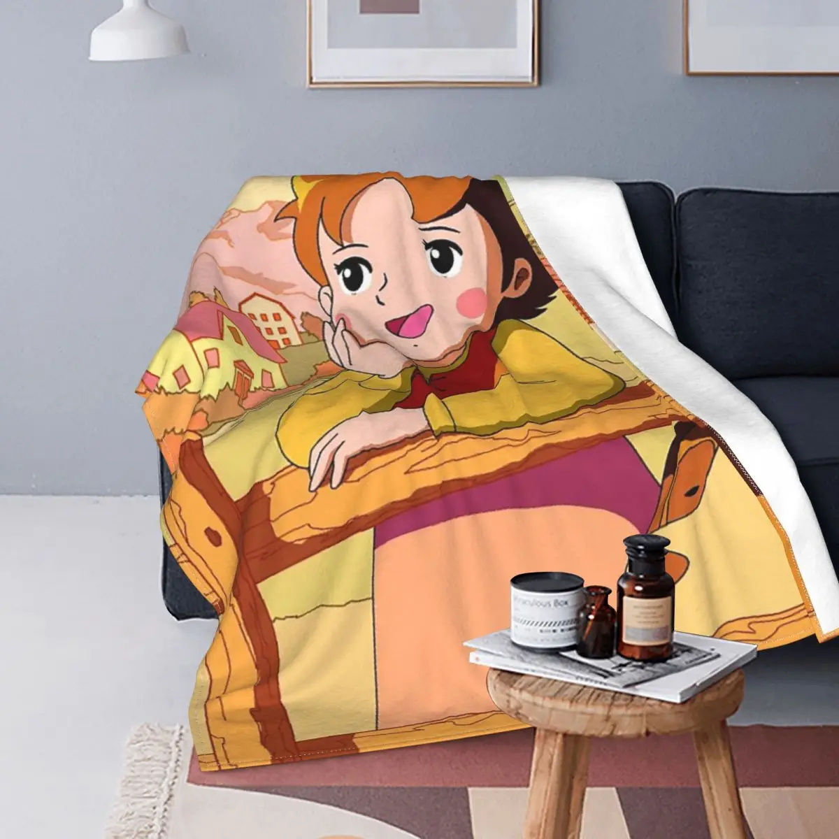 

Одеяло для девочки Heidi, флисовое весенне-осеннее милое мультяшное аниме портативное Супер мягкое покрывало для дома и путешествий покрывал...