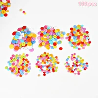 100pcs mixed colors resin buttons 2 holes diy sewing crafts art 8 25 mm
