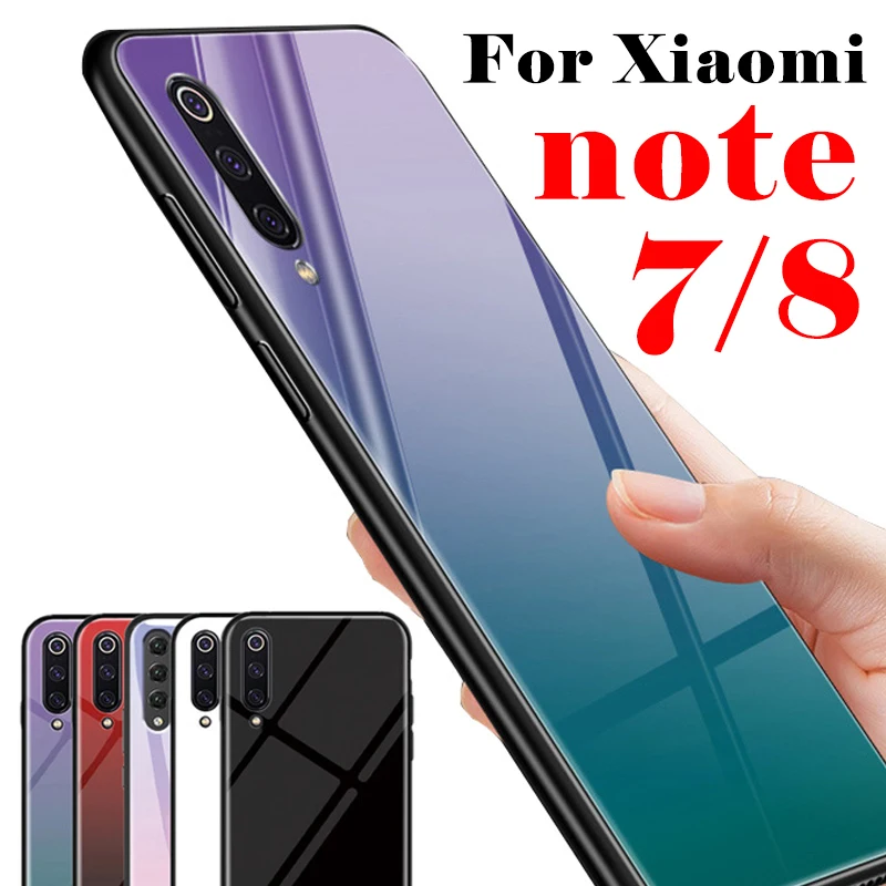 Градиентный чехол для Xiaomi redmi note8 pro из закаленного стекла red mi note 7 8pro A2 lite light F1 A1 Rdmi