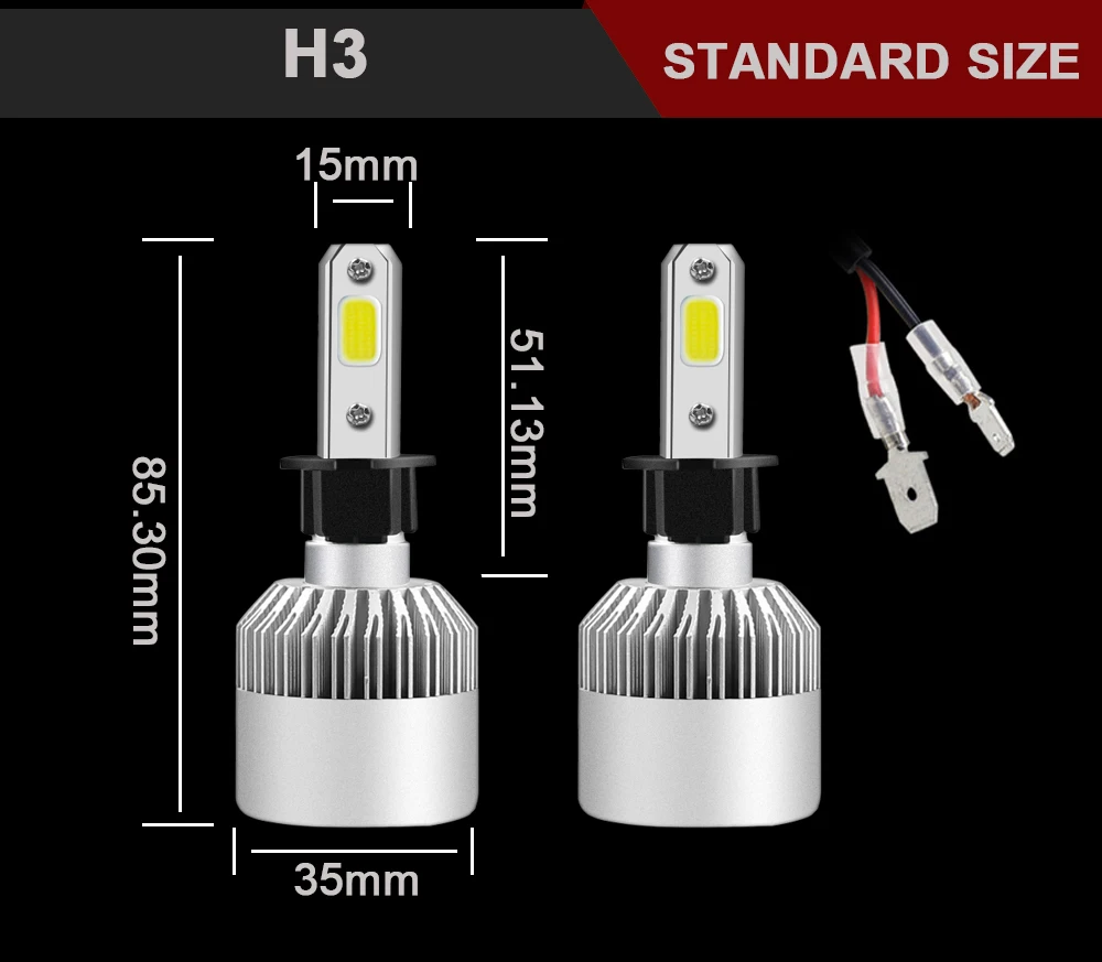 GEETANS H11 фар автомобиля H1 светодиодный H4 H7 H3 880 H13 HB1 HB2 HB3 HB4 HB5 9005 9004 9003 9006 9007 72 Вт 8000LM 4300K 6500K 8000K FJ