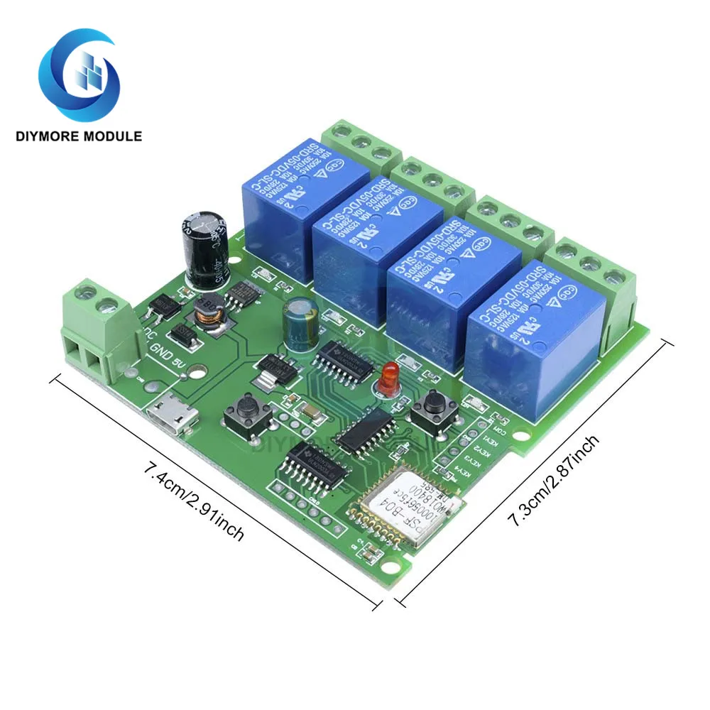 DC 5-32V 220V 4 Wifi реле канала модуль беспроводной пульт дистанционного управления