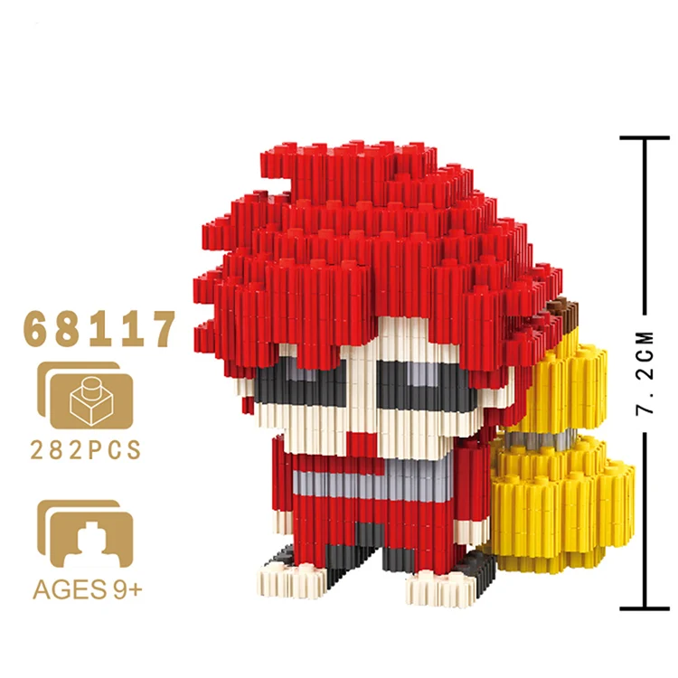 282pc Gaara Строительные блоки, игрушки для детей, Super Mario Bros, алмазные мини-блоки, Doraemoned, супер герой, Narutoes, Звездные войны, Детский Рождественский подарок - Цвет: 282pc Gaara