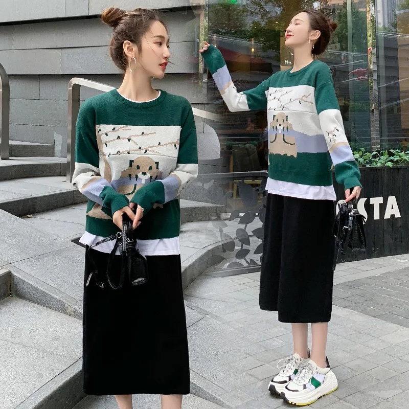 Трикотажный свитер для грудного вскармливания Новый жаккардовый с узором сезон