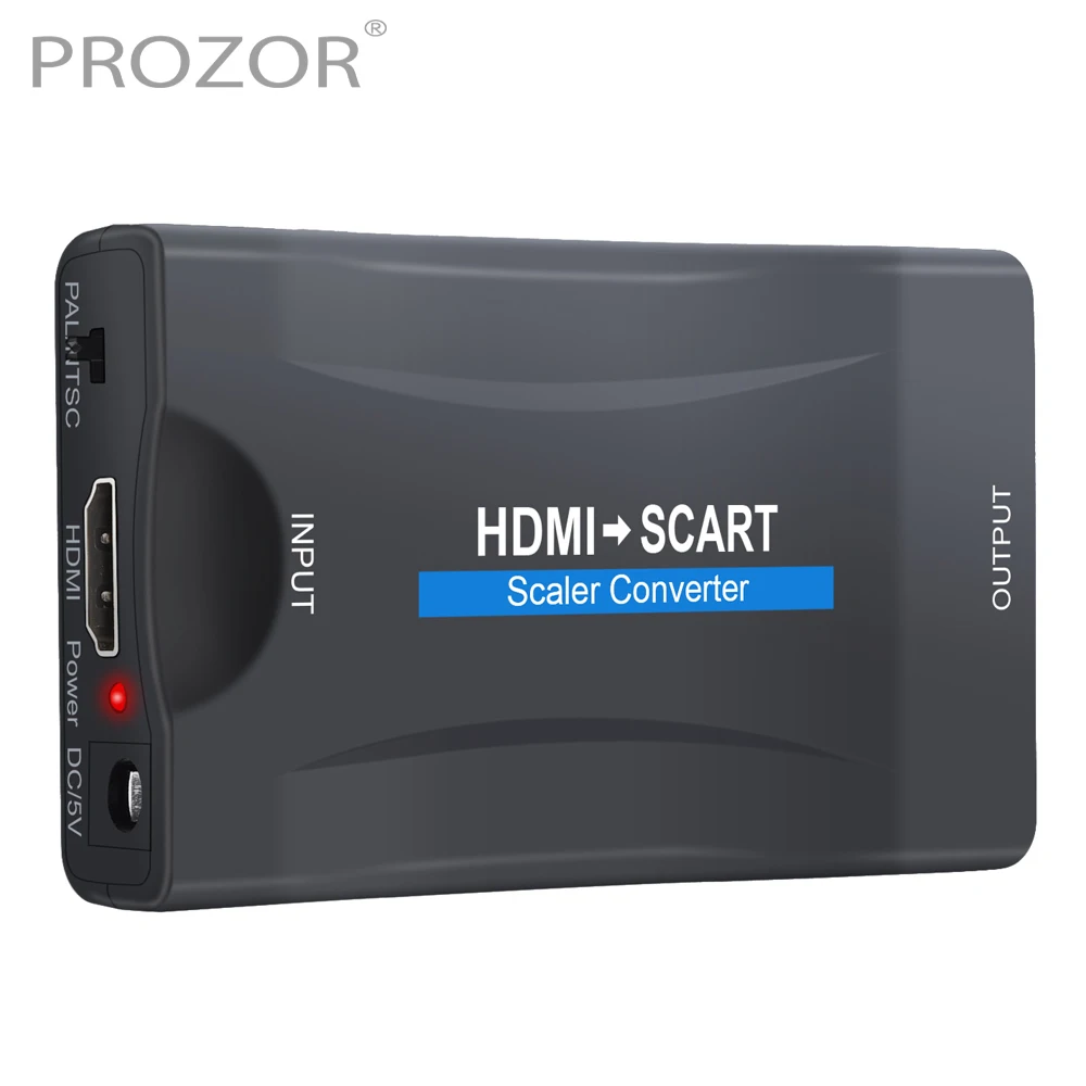 PROZOR 1080P HDMI-совместимый вход в SCART выходной конвертер композитный видео HD стерео