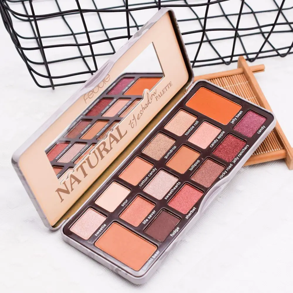 Палитра теней для век febler 16 цветов в железной коробке матовая мерцающая пудра