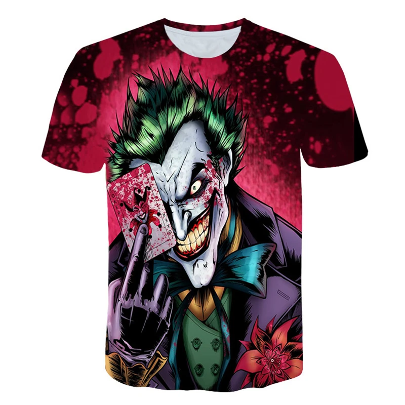 

3D Printed T Shirt Men Joker Face Casual O-neck Male tshirt Clown Short Sleeve Cosplay Funny T shirts camiseta masculina