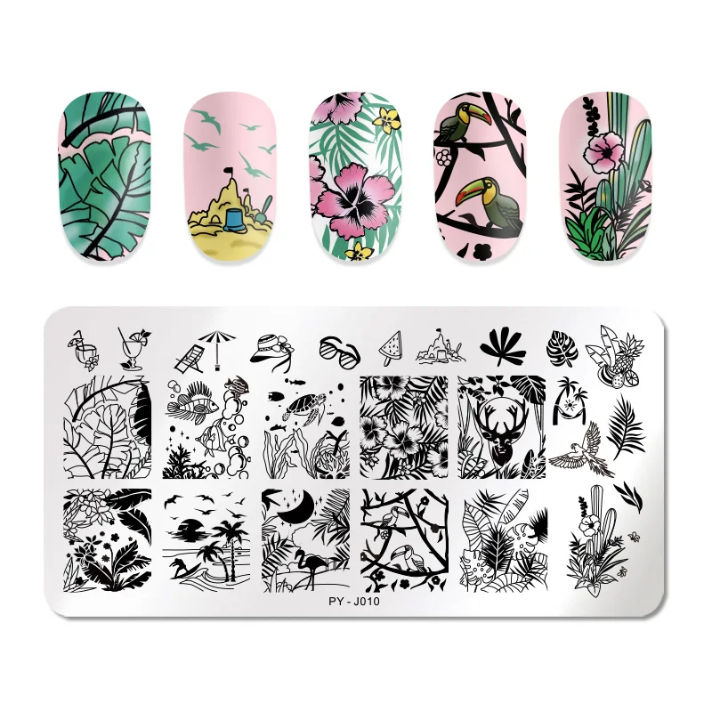21 PICT YOU круглые пластины для штамповки ногтей французские узоры для ногтей из нержавеющей стали изображения штампы шаблоны для дизайна ногтей трафарет Y003 - Цвет: 21