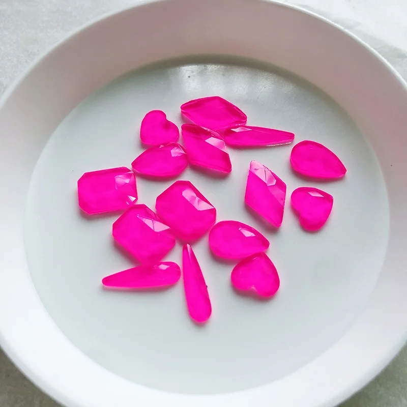 Pink Mix Shape Флуоресцентный мокко Стразы для ногтей со стразами для дизайн ногтей стекло разные формы ювелирные изделия с бриллиантами декоративный камень для ногтей украшения для маникюра 30 шт./лот - Цвет: Pink Mix Shape