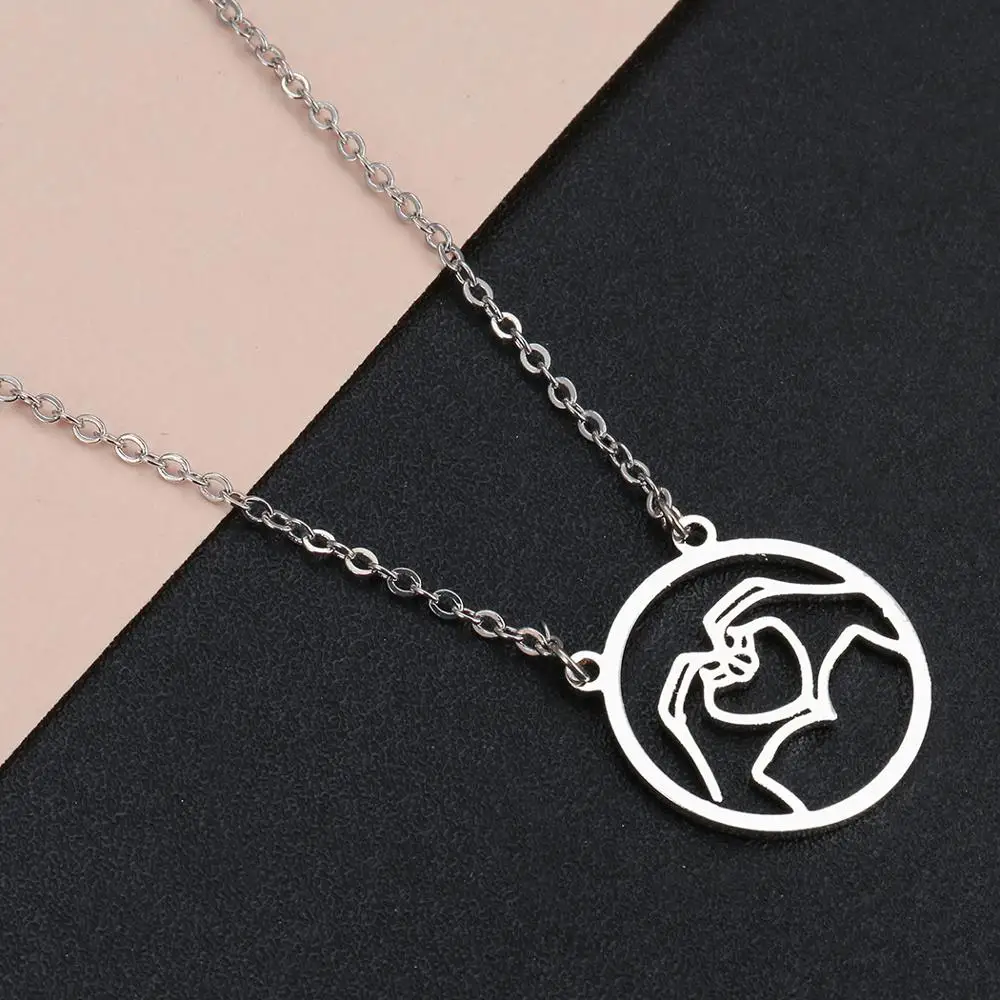 Чандлер из нержавеющей стали девушка фигура ожерелье профиль выдалбливают чокер