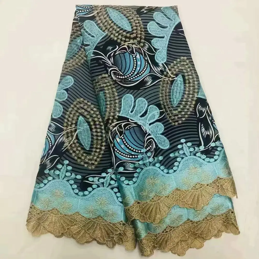 

Высококачественное Тюлевое кружево для африканского воскового принта, Водорастворимая кружевная ткань, лидер продаж, Африканские Восковы...