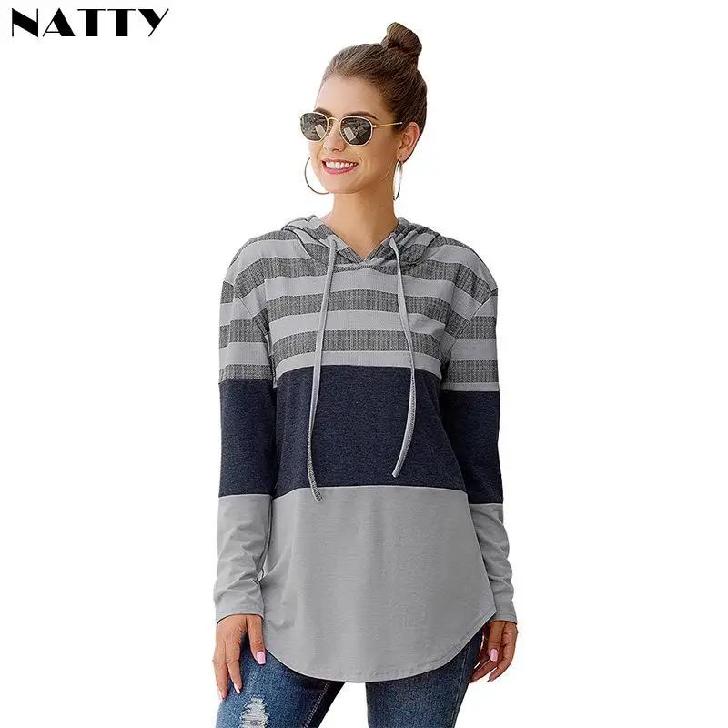 

Spring Autumn Hoodies Women Fashion Hooded Print Patchwork Long Sleeves Tops Sweatshirt Printed Casual Hoodie Pullovers