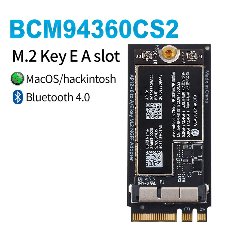 Адаптер ключа NGFF M.2 A/E для беспроводного модуля 12 + 6 Pin BCM94360CS2 BCM943224PCIEBT2 Wi Fi карта