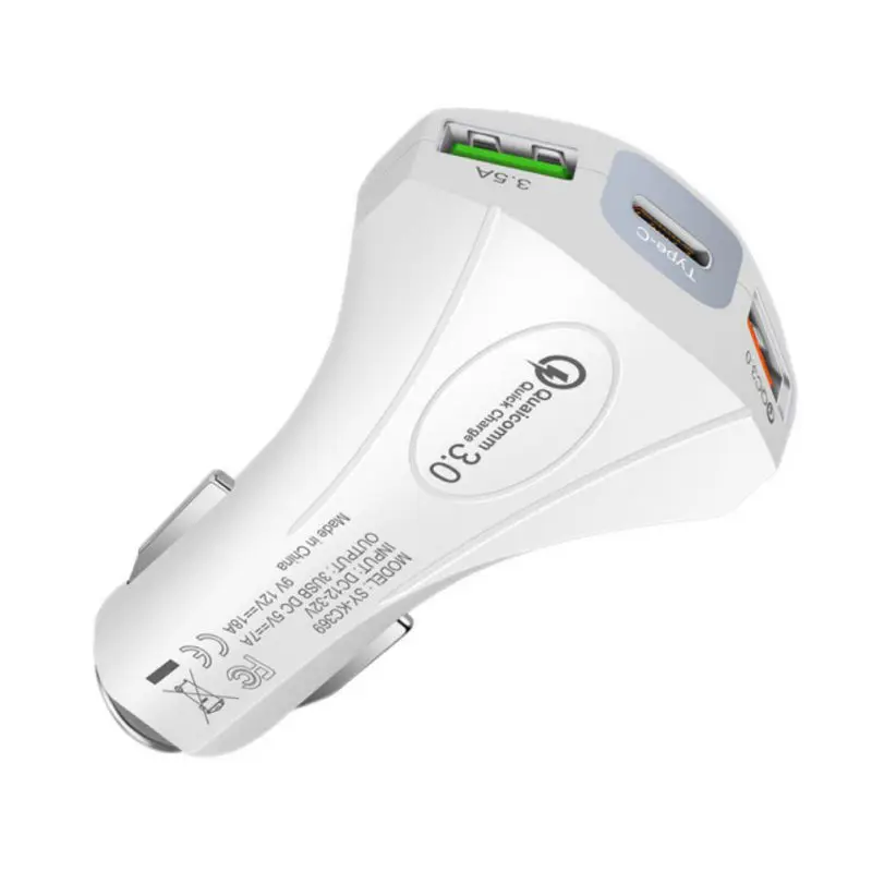 Автомобильное зарядное устройство с двумя разъемами Usb C супер быстрый выдвижной