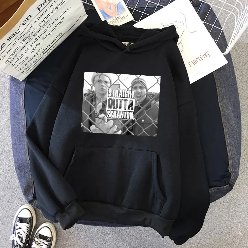

Scranton Womens Hoodies The Office Dunder Mifflin Dwight Tv Show Printed Hoody Long Sleeve Casual Pullover Fashion Hot Sale Tops