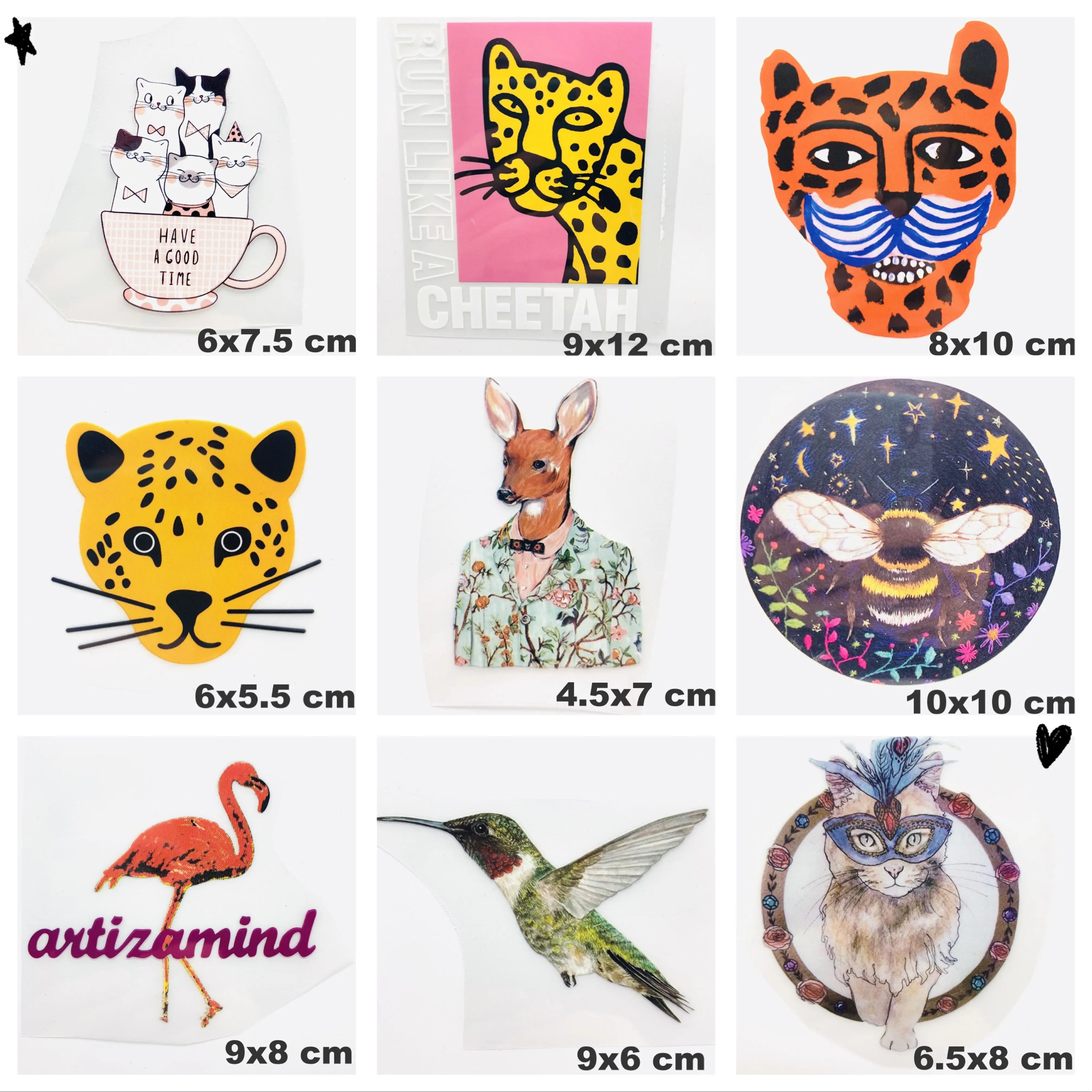 Термоклейкие нашивки с милыми мультяшными животными цветами птицами перенос на