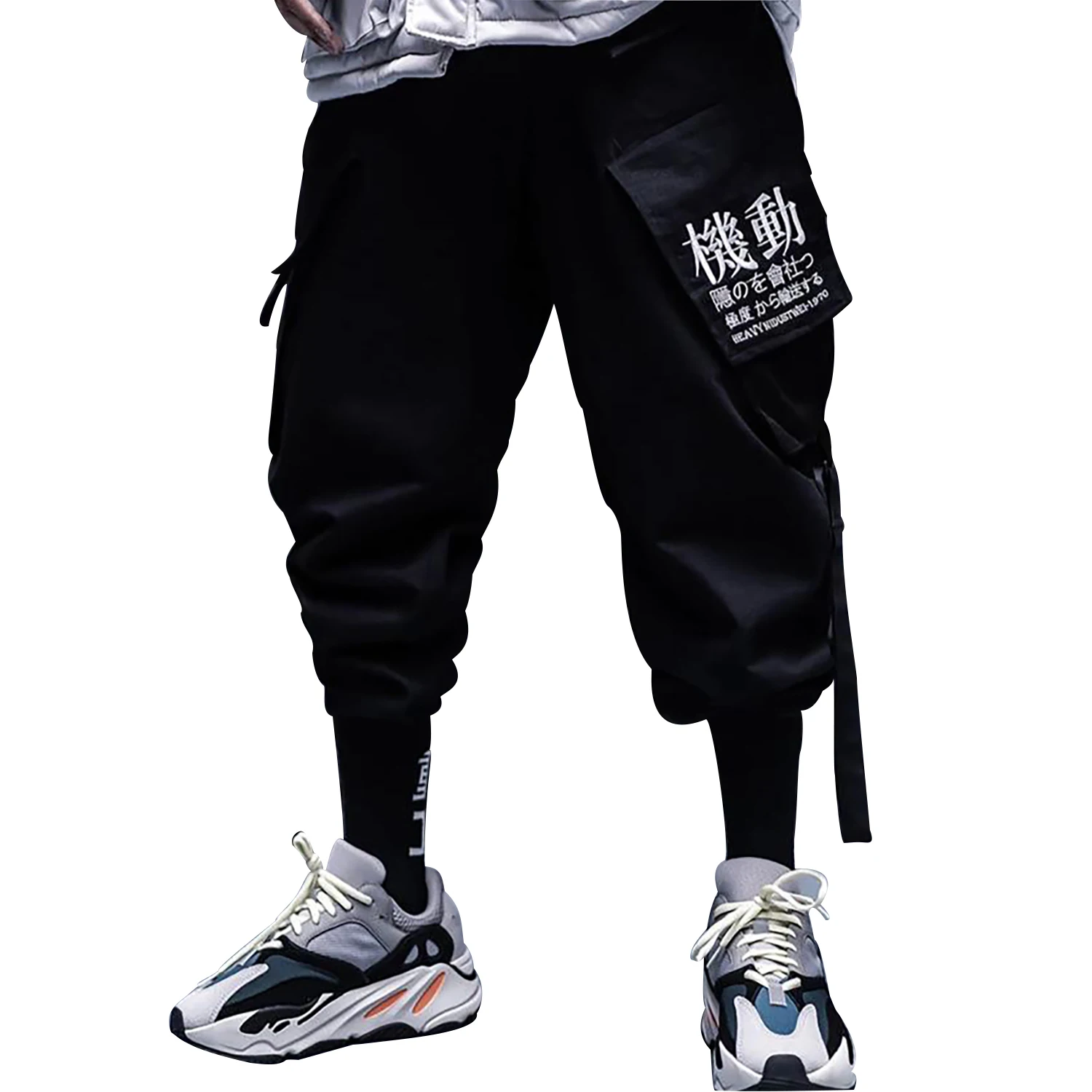 Японская уличная одежда иероглифы Techwear штаны для бега Для мужчин|Повседневные
