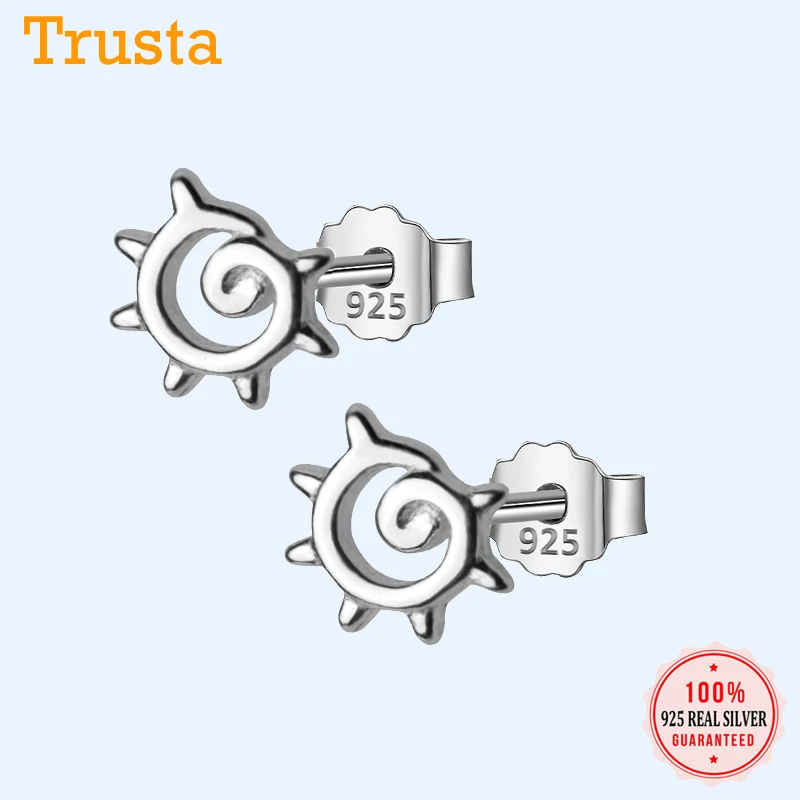 Женские серьги пусеты Trustdavis минималистичные из 100% стерлингового серебра 925 пробы