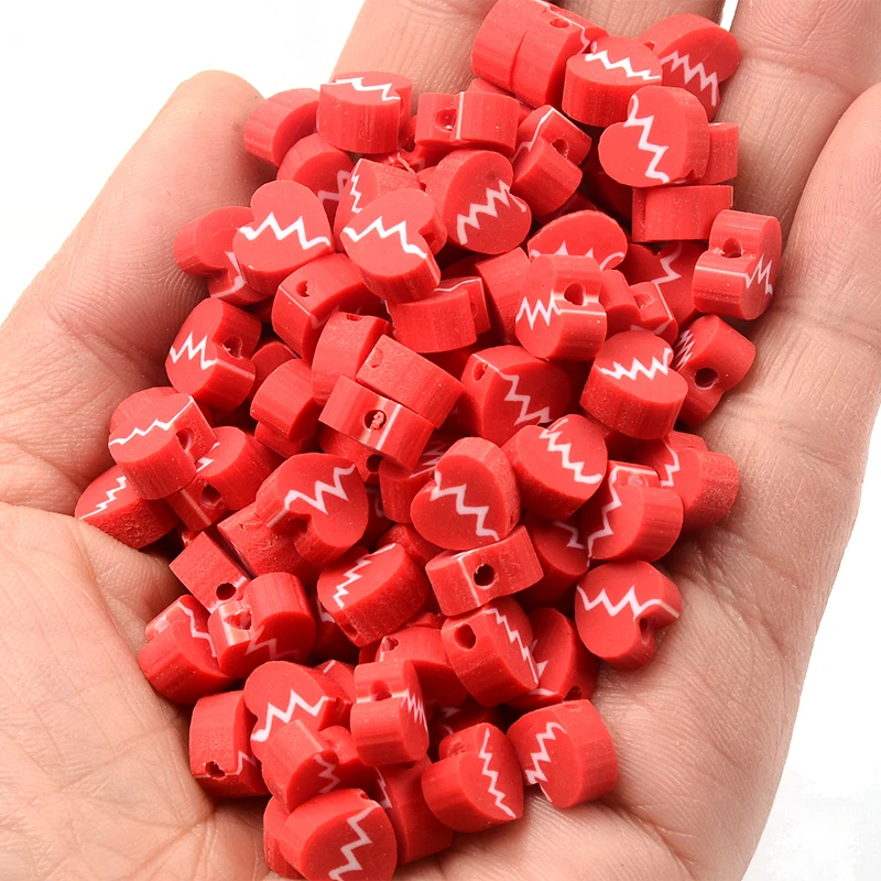 Бусины из полимерной глины в форме сердца | Украшения и аксессуары