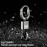 for chery tiggo 8 7 5x 2020 2021 detachable metal 360 degree rotating key chain hand woven leather car keychain auto accessories