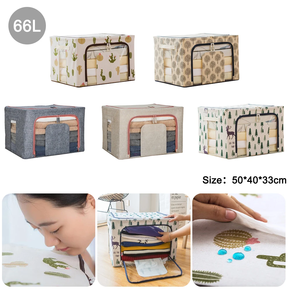 

Collapsible Storage Cubes Clothes Toy Sundries Sorting Bag Large Capacity Home Organizer Waterproof Cotton and Linen