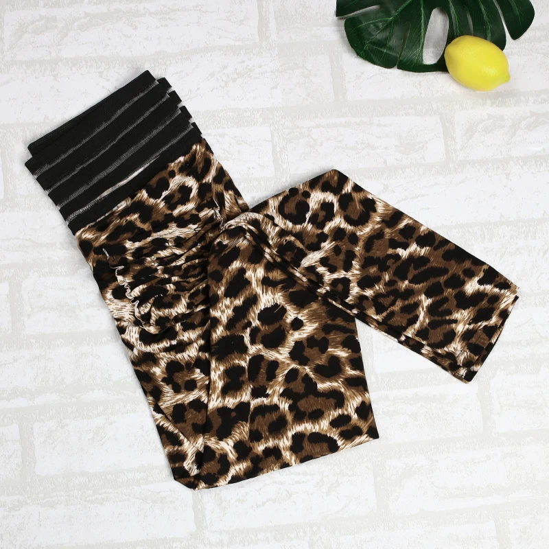 NORMOV High Waist Gym Leggings Snake Leopard Printing Yoga Pants Mesh Transparent Waistline Sports For Fitness 2020 | Спорт и