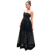 luxury black long evening dresses sleeveless applique dubai saudi arabic formal evening gown prom dress robe de soiree