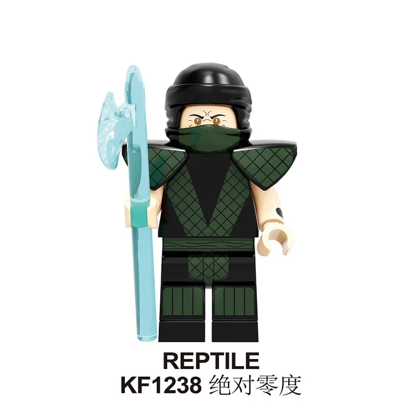 Строительные блоки Mortal Kombat кирпичи Sub-Zero Джони Кейдж Горо Шао Кан Барака Jax Kitana Фигурки игрушки подарок для детей KF6108 - Цвет: KF1238 Without Box