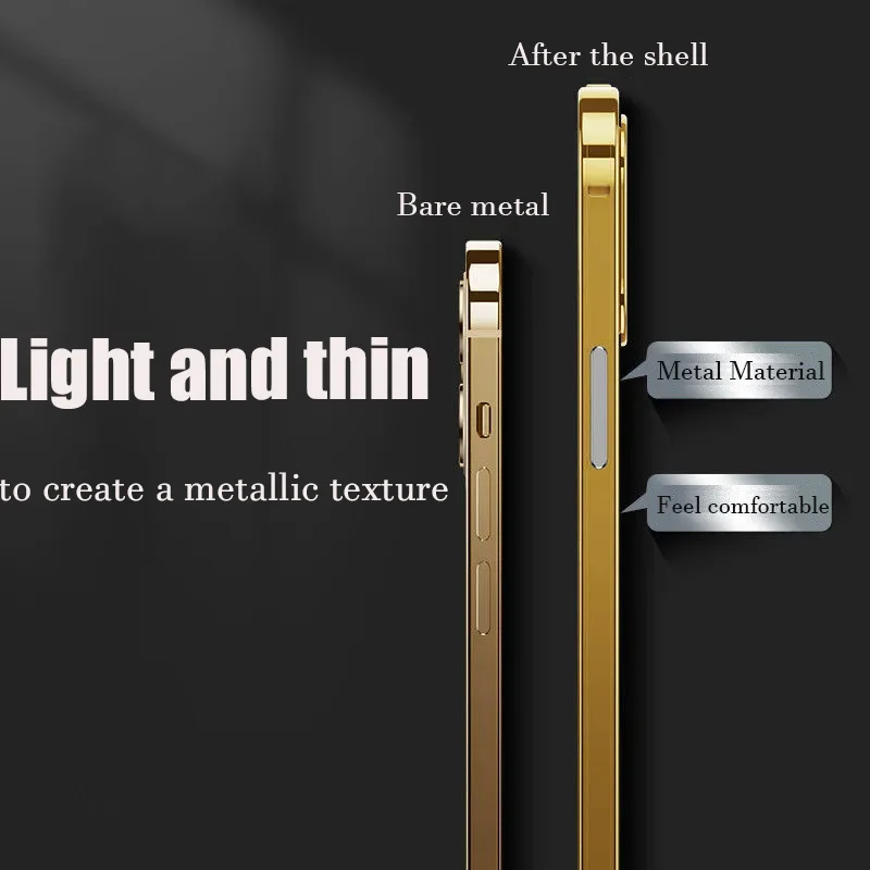 Противоударный металлический бампер для телефона iPhone 14 Pro MAX 13 Mini роскошный чехол