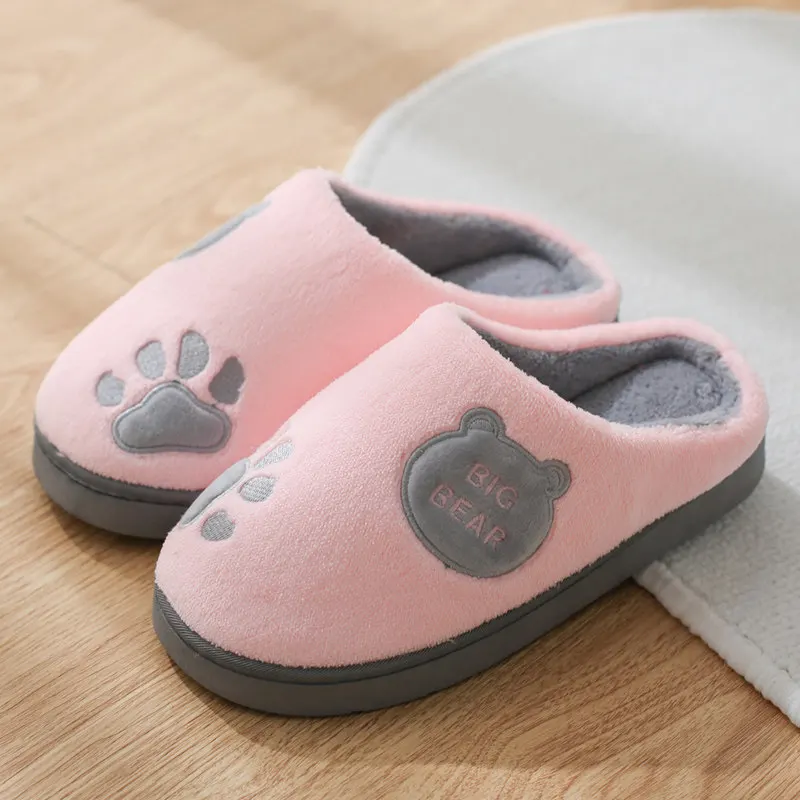 Женские тапочки домашние зимние на толстой плоской подошве с нескользящей